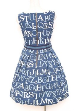 画像3: Jane Marple / アルファベットロゴのスクエアドレス M 紺 Y-26-01-20-078-JM-OP-SZ-ZY