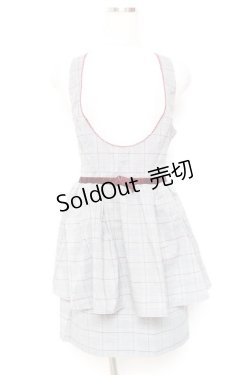 画像1: Secret Honey / グレンチェックジャンパースカート  グレー Y-26-01-20-089-CA-OP-AS-ZS