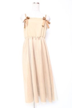 画像1: Maison de FLEUR Petite Robe canone / エリカが躍るキャミワンピース  ベージュ Y-26-01-20-091-EL-OP-SZ-ZS