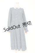 m petit by misako / レース襟プリーツワンピース L ブルー Y-26-01-20-094-LO-OP-SZ-ZS