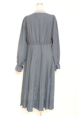 画像2: m petit by misako / レース襟プリーツワンピース L ブルー Y-26-01-20-094-LO-OP-SZ-ZY