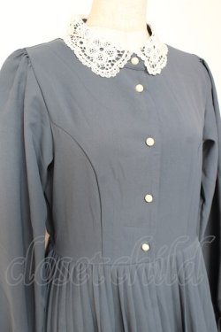 画像3: m petit by misako / レース襟プリーツワンピース L ブルー Y-26-01-20-094-LO-OP-SZ-ZY