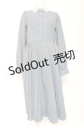 m petit by misako / レース襟プリーツワンピース M 青 Y-26-01-20-095-LO-OP-SZ-ZS