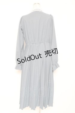 画像2: m petit by misako / レース襟プリーツワンピース M 青 Y-26-01-20-095-LO-OP-SZ-ZS