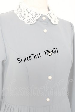 画像3: m petit by misako / レース襟プリーツワンピース M 青 Y-26-01-20-095-LO-OP-SZ-ZS