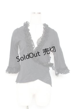画像1: h.naoto Blood / ローズクロスフリルボレロカーディガン  黒 Y-26-01-20-102-HN-TO-SZ-ZY