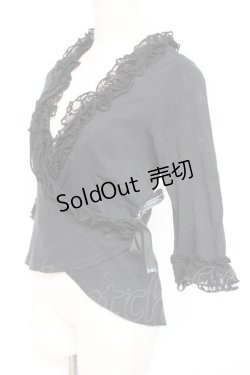 画像2: h.naoto Blood / ローズクロスフリルボレロカーディガン  黒 Y-26-01-20-102-HN-TO-SZ-ZY