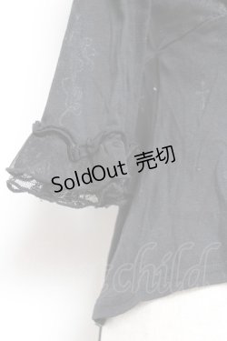 画像4: h.naoto Blood / ローズクロスフリルボレロカーディガン  黒 Y-26-01-20-102-HN-TO-SZ-ZY