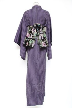 画像2: ALGONQUINS / ストライプ浴衣セット  紫 Y-26-01-20-104-AL-OP-SZ-ZY