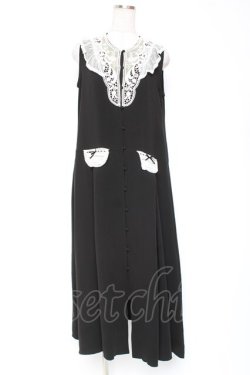 画像1: SERAPHIM / モチーフレースのジャンパースカート  黒 Y-26-01-20-105-LO-OP-SZ-ZI