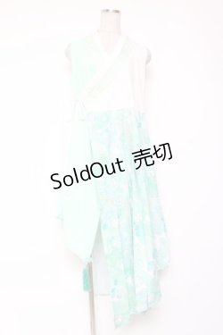画像1: Qutie Frash / 着物プリーツチュニック  ミント Y-26-01-20-109-QU-TO-SZ-ZI
