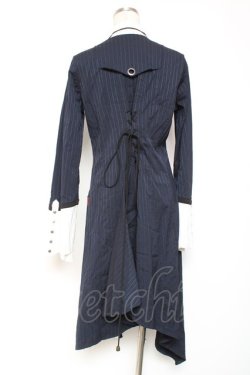 画像2: Ozz oneste / ストライプナポレオンシャツワンピース  紺 Y-26-01-20-112-OO-OP-SZ-ZS