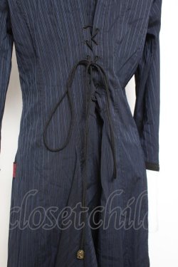 画像3: Ozz oneste / ストライプナポレオンシャツワンピース  紺 Y-26-01-20-112-OO-OP-SZ-ZS