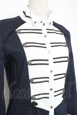 画像5: Ozz oneste / ストライプナポレオンシャツワンピース  紺 Y-26-01-20-112-OO-OP-SZ-ZS