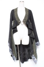 画像1: Qutie Frash / 着物ロングカーデ  黒×緑 Y-26-01-20-113-QU-JA-SZ-ZI (1)