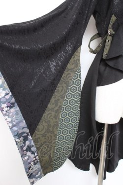 画像5: Qutie Frash / 着物ロングカーデ  黒×緑 Y-26-01-20-113-QU-JA-SZ-ZI