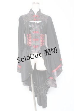 画像1: Qutie Frash / チャイナミリタリーチュニック  黒×赤 Y-26-01-20-115-QU-OP-SZ-ZI