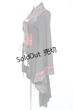 画像2: Qutie Frash / チャイナミリタリーチュニック  黒×赤 Y-26-01-20-115-QU-OP-SZ-ZI