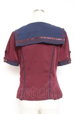 画像2: Ozz oneste / ナポレオンデザインセーラー襟半袖ブラウス F ワイン Y-26-01-20-117-OO-BL-SZ-ZS (2)