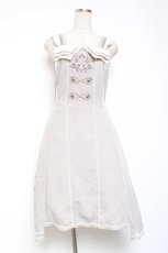 画像1: Ozz oneste / 薔薇刺繍サイドプリーツジャンパースカート  グレー Y-26-01-20-119-OO-OP-SZ-ZS (1)