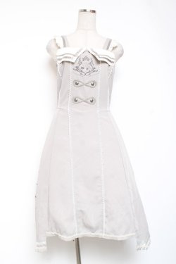 画像1: Ozz oneste / 薔薇刺繍サイドプリーツジャンパースカート  グレー Y-26-01-20-119-OO-OP-SZ-ZS