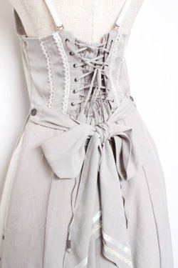 画像4: Ozz oneste / 薔薇刺繍サイドプリーツジャンパースカート  グレー Y-26-01-20-119-OO-OP-SZ-ZS