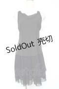 OZZ ANGELO / 裾切替ノースリーブワンピース  黒 Y-26-01-20-120-OO-OP-SZ-ZS