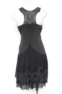 画像2: OZZ ANGELO / 裾切替ノースリーブワンピース  黒 Y-26-01-20-120-OO-OP-SZ-ZY