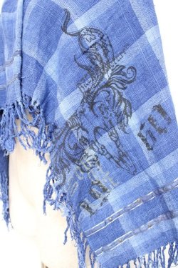 画像2: Ozz Croce / チェックストール  青 Y-26-01-20-122-OO-ZA-SZ-ZY