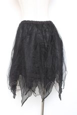 画像2: h.naoto Blood / 異素材切替総柄イレヘムスカート  黒 Y-26-01-20-124-HN-SK-SZ-ZI (2)