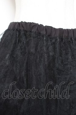 画像3: h.naoto Blood / 異素材切替総柄イレヘムスカート  黒 Y-26-01-20-124-HN-SK-SZ-ZI