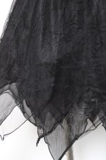 画像4: h.naoto Blood / 異素材切替総柄イレヘムスカート  黒 Y-26-01-20-124-HN-SK-SZ-ZI (4)