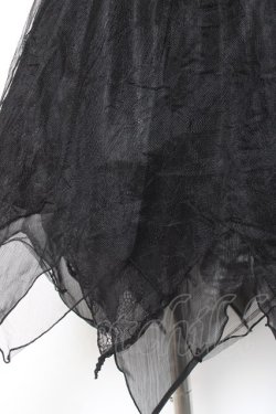 画像4: h.naoto Blood / 異素材切替総柄イレヘムスカート  黒 Y-26-01-20-124-HN-SK-SZ-ZI