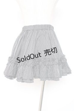画像2: Na+H / フリルスカート  ストライプ黒 Y-26-01-20-127-PU-SK-SZ-ZI