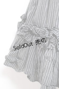 画像3: Na+H / フリルスカート  ストライプ黒 Y-26-01-20-127-PU-SK-SZ-ZI