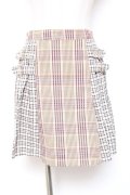 Candy Stripper /CHECK BELTED PLEATSスカート 1 ベージュ Y-26-01-20-128-PU-SK-SZ-ZI