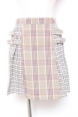 画像1: Candy Stripper /CHECK BELTED PLEATSスカート 1 ベージュ Y-26-01-20-128-PU-SK-SZ-ZY