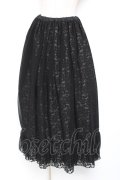MARBLE / バッスルレース付きスカラップレースロングスカート  黒 Y-26-01-20-131-GO-SK-SZ-ZI