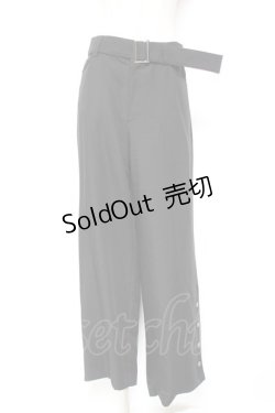 画像1: Moi-meme-Moitie / パイピングワイドパンツ 9号 ブラック Y-26-01-20-132-MO-PA-SZ-ZI