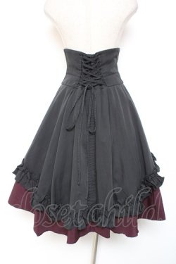 画像2: ATELIER BOZ / バネッサコルセットスカート  ブラック×ワイン Y-26-01-20-133-EL-SK-SZ-ZI