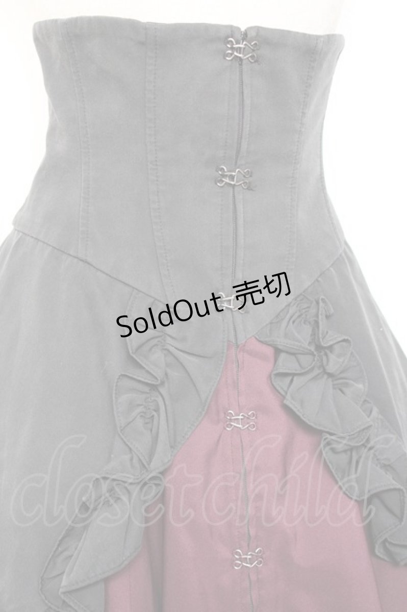 画像4: ATELIER BOZ / バネッサコルセットスカート  ブラック×ワイン Y-26-01-20-133-EL-SK-SZ-ZI (4)
