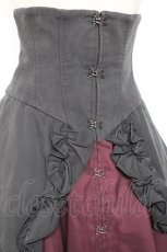 画像4: ATELIER BOZ / バネッサコルセットスカート  ブラック×ワイン Y-26-01-20-133-EL-SK-SZ-ZI (4)