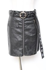 画像1: REFLEM / フェイクレザーZIPデザイン変形スカート F ブラック Y-26-01-20-136-PU-SK-SZ-ZI (1)