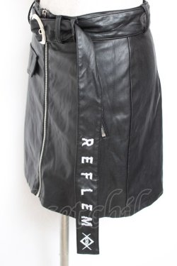 画像2: REFLEM / フェイクレザーZIPデザイン変形スカート F ブラック Y-26-01-20-136-PU-SK-SZ-ZI