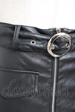 画像4: REFLEM / フェイクレザーZIPデザイン変形スカート F ブラック Y-26-01-20-136-PU-SK-SZ-ZI