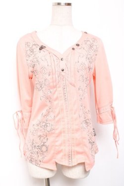 画像1: OZZ ANGELO / プリントトップス  ピンク Y-26-01-20-016-OO-TO-SZ-ZY