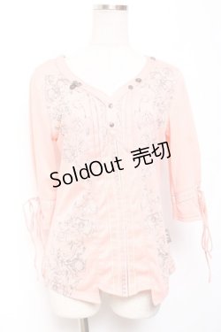 画像1: OZZ ANGELO / プリントトップス  ピンク Y-26-01-20-016-OO-TO-SZ-ZS