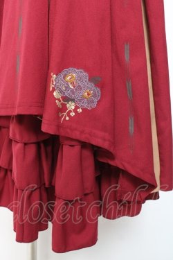 画像5: Ozz oneste / 椿刺繍袴スカート  エンジ Y-26-01-20-140-OO-SK-SZ-ZS