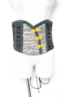 画像1: Qutie Frash / チャイナボタンコルセット  グリーン Y-26-01-20-145-QU-TO-SZ-ZY