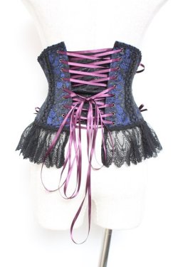 画像3: abilletage / エンボスフックコルセット 3 ブルー×ブラック Y-26-01-20-147-GO-TO-SZ-ZI